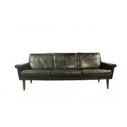 Skórzana Sofa Mid Century Modern, lata 1960