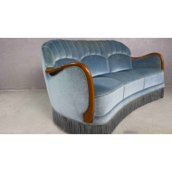 Duńska sofa welurowa, lata 50.