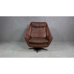 Fotel ze skóry z lat 60 Duński design Vintage